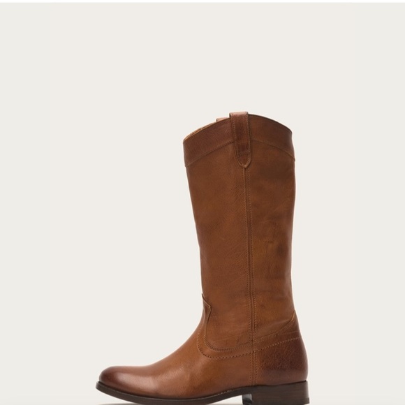 Frye Melissa Pull On Leather Boots Cognac 6.5 - Picture 4 of 8